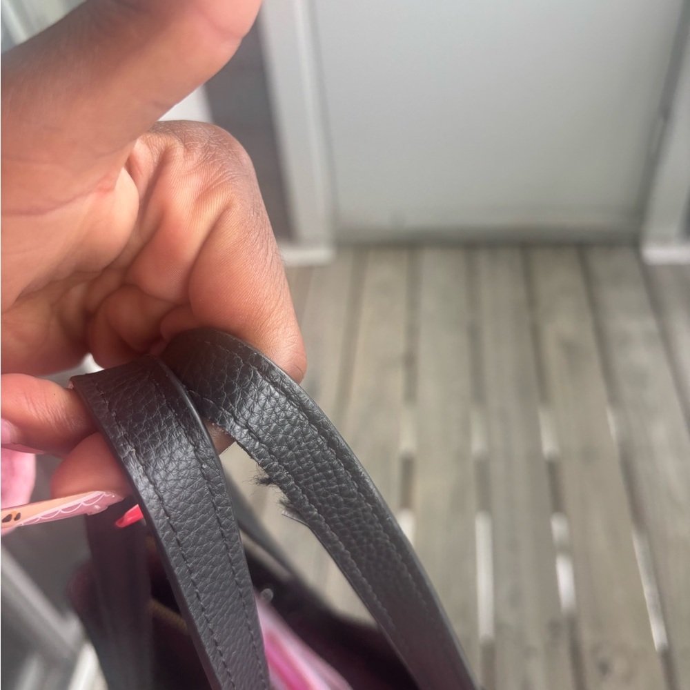 Women's Black Leather Tote Bag Strap - Unbranded